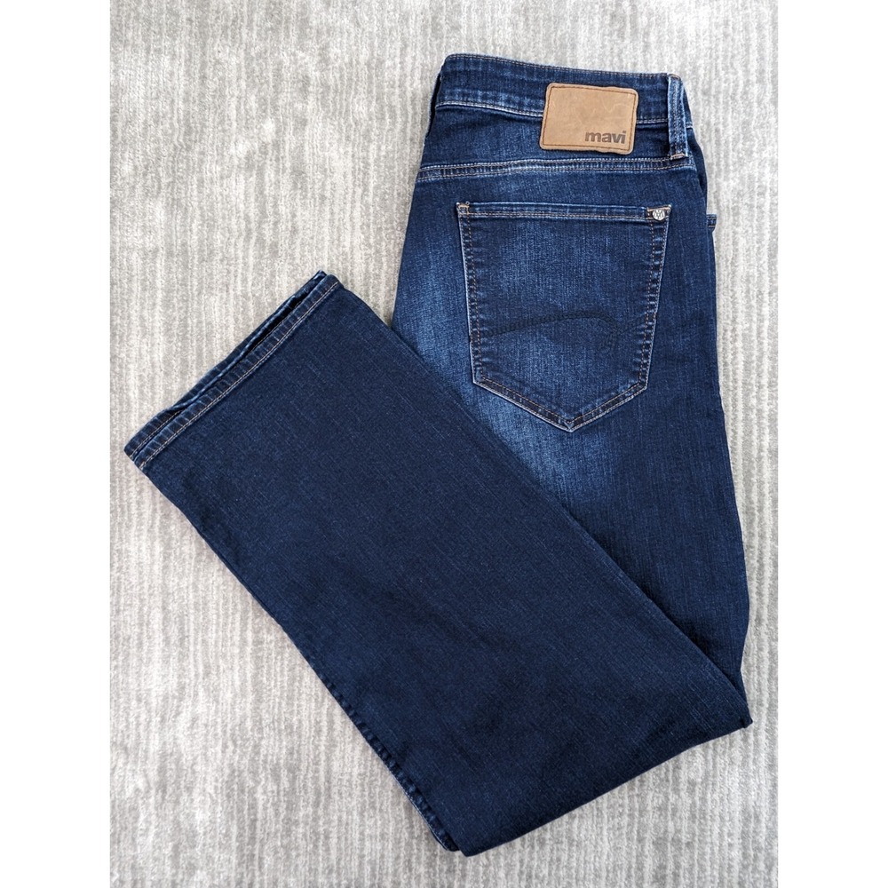 Mavi Max Jeans Mens 34x31 Blue Denim Dark Wash Stretch Relaxed Wide Leg